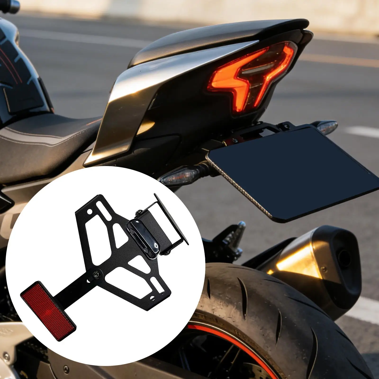 

Plate Holder with Taillights Iron Maintenance Bracket Frame for Outdoor Outside Travel