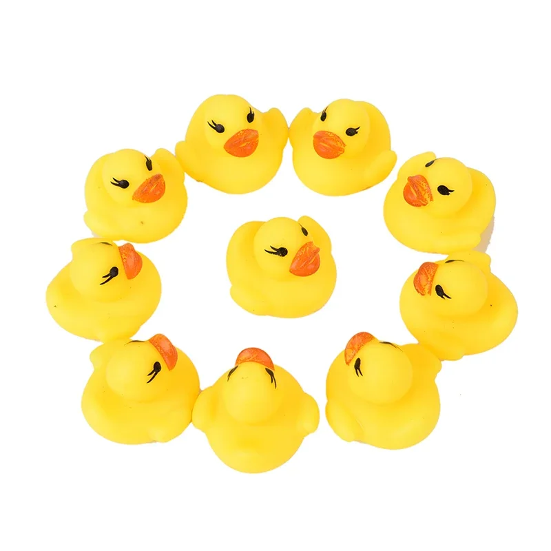 Mini Baby Kids Squeaky Rubber Ducks Bath Toys Bathe Room Water Fun Game Playing Newborn Boys Girls Enamel Toys for Children