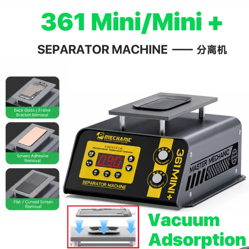 machine-de-separation-d'ecran-lcd-mechanic-200w-avec-pompe-a-vide-integree-pour-le-retrait-des-supports-de-verre-d'ecran-plat-ou-incurve-de-telephones