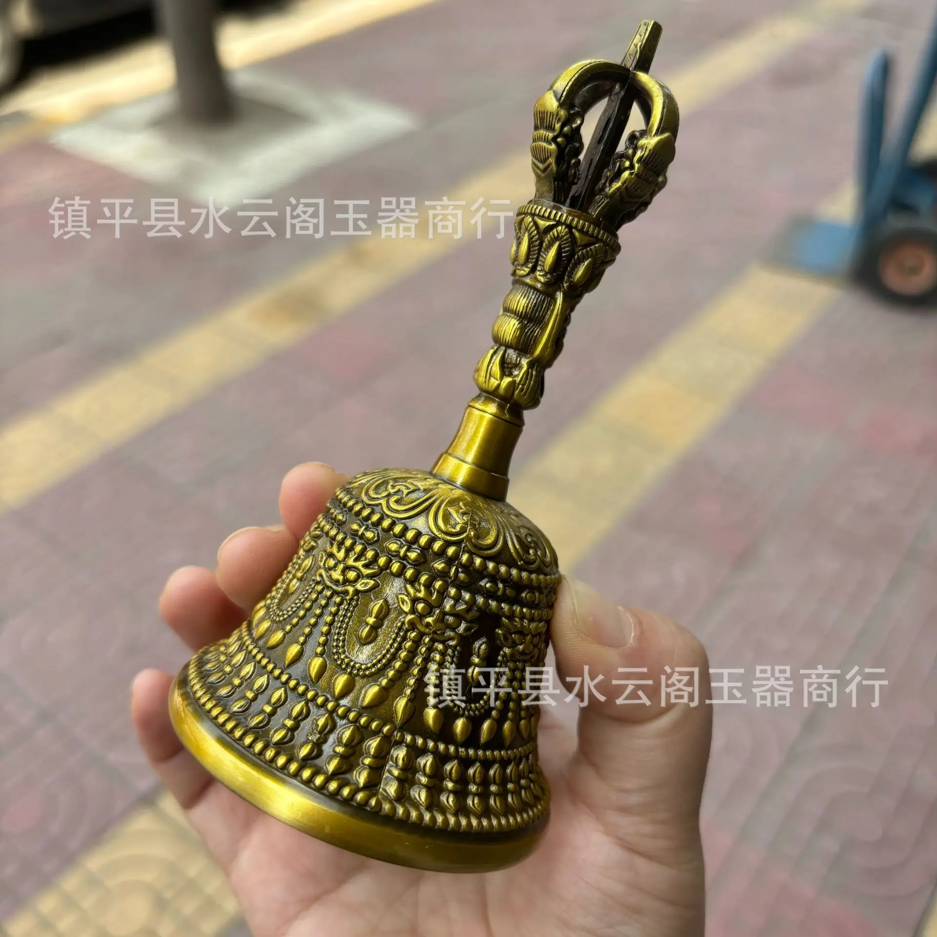 

Brass Small Diamond Hand Ringing Bell, Taoist Buddha Utensils, Bronze Ware, Bronze Ware, Dharma Bell Crafts, Home Decoration