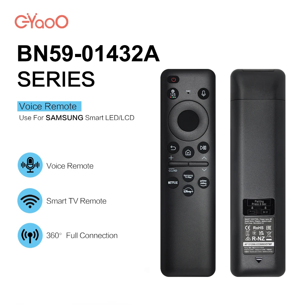 BN59-01432A Smart TV Remote Control Replacement for Neo QLED 8K 4K Series with Battery Powered Design