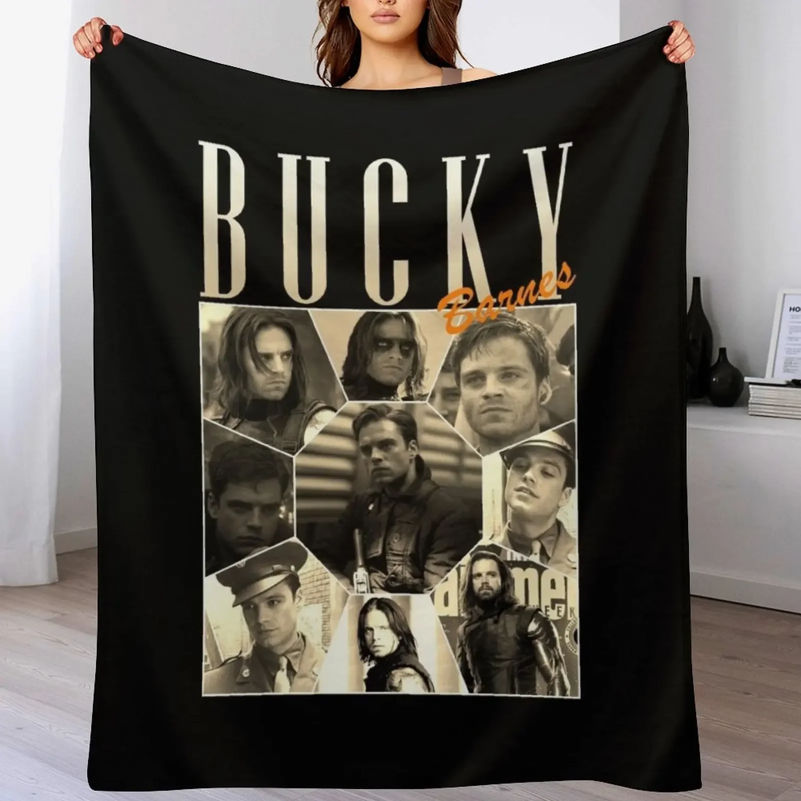 

Bucky Bárnes Throw Blanket sofa bed Moving Summer Loose Blankets