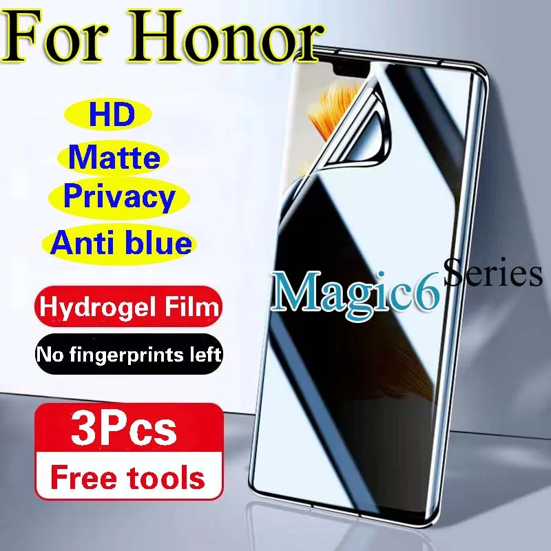 Magic6 Pro Privacy Screen Protector For Honor Magic 6Pro 6Lite Matte Hydrogel Film Magic6Ultra HD Blue Light Soft Full Coverage