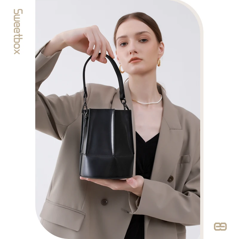 Fashion 2023 Brand Bucket Shoulder Bags For Women Luxury Crossbody Female Classic Black Solid Handbags Small Hand Bag