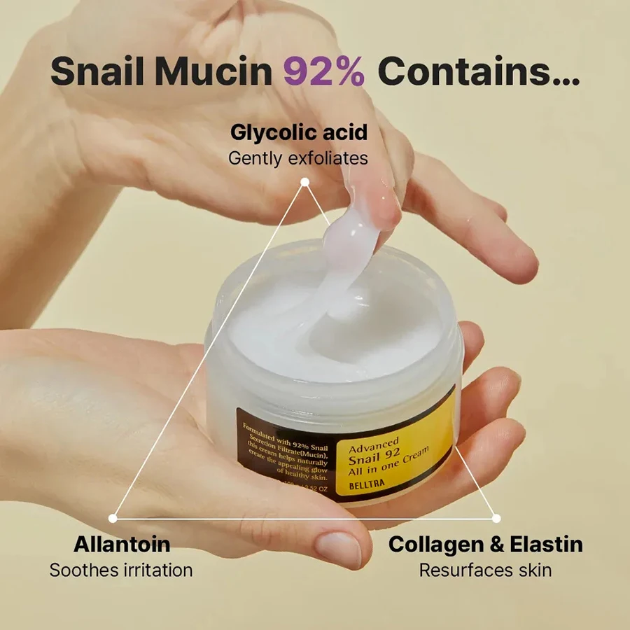 Advanced Snail Mucin 92% Snail Anti-aging Repair Cream Skin Barrier Improvement Nourishing Cream Korean Skin Care Facial Cream