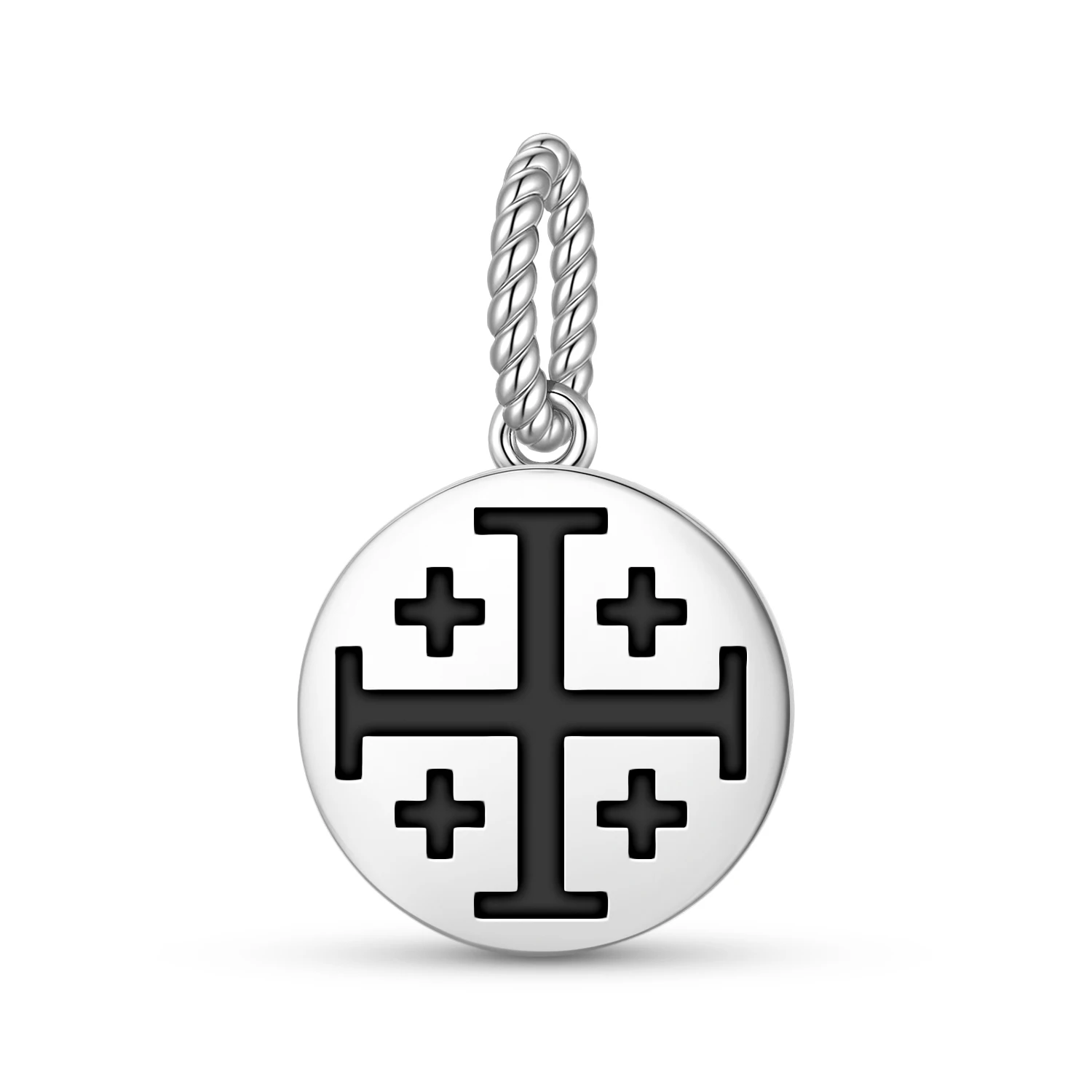 Colgante Cruz de Jerusalén, Plata de Ley 925, Amuleto con Símbolo para Mujer, Pulsera, Collar, Joyería de Moda