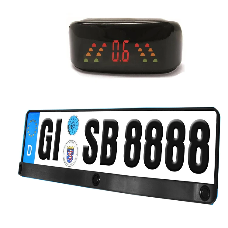 Patented Designs European Car Reversing Aids License Plate Parking Sensor with LED Display