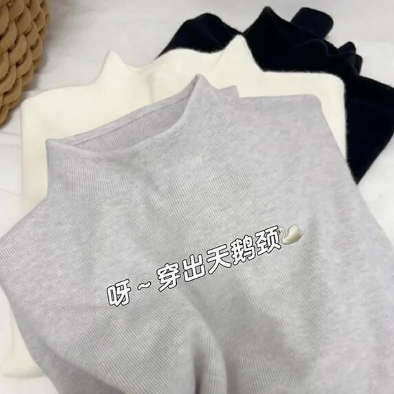 

Kawaii модные сексуальные теплые топы для девочек, осень-зима, новый стиль, студенческая повседневная женская одежда с героями мультфильмов, трикотажные топы с длинными рукавами