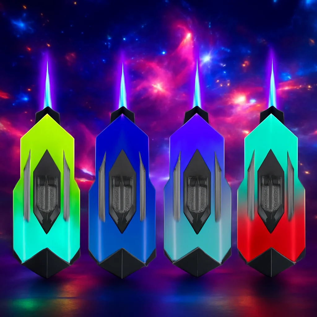 1-8 pack Per Set Torch Lighter with LED Light Refillable Butane Gas Lighter Adjustable Flame Windproof Jet Flame Lighter Smoking