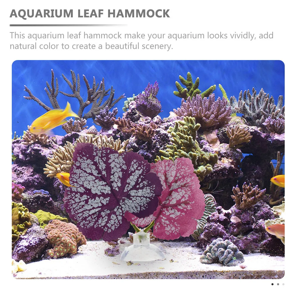 

4Pcs Aquarium Leaf Hammocks Betta Fish Resting Spot Fish Tank Leaf Habitat Plastic Plants with Suction Cup Aquarium Resting Bed