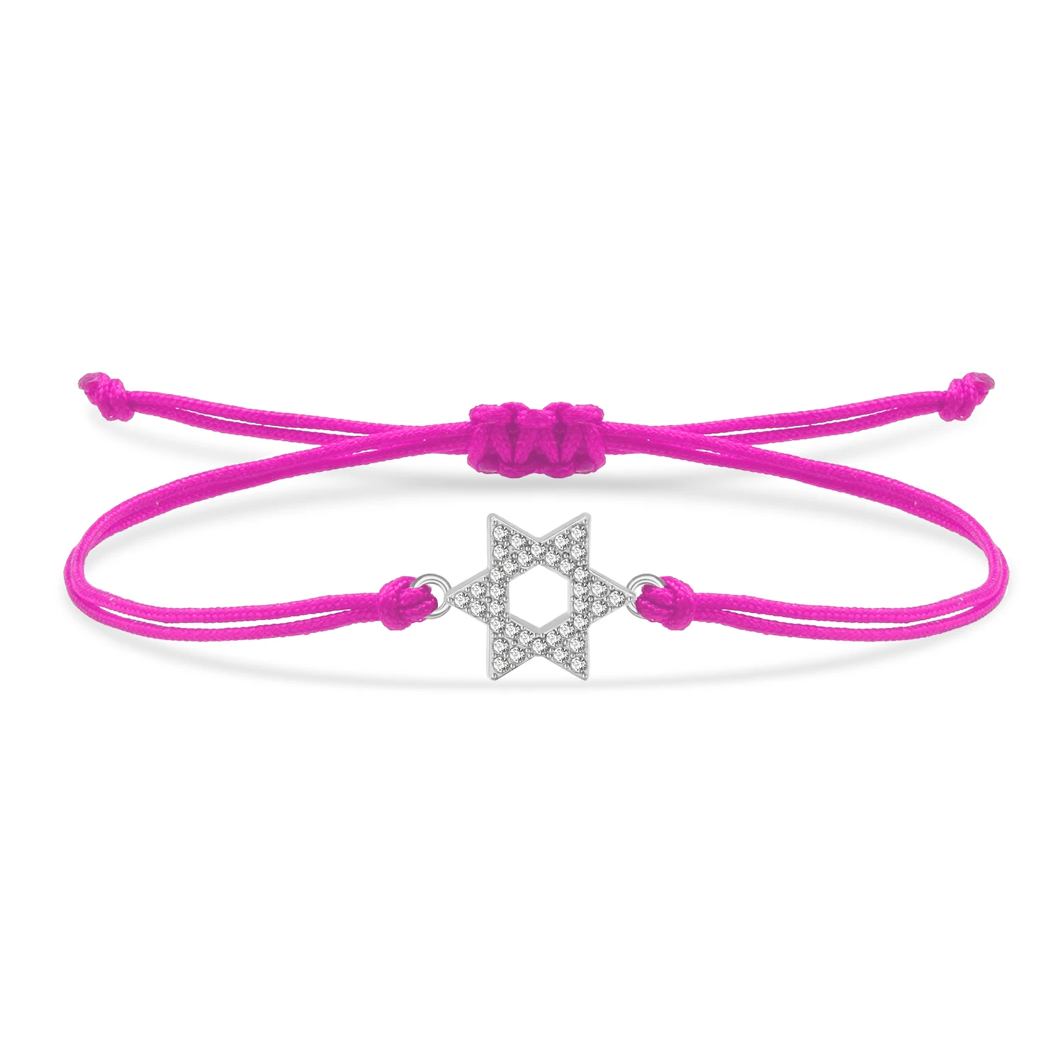 Zinc Alloy Stones Jewish Star Of Davids Lucky Charm Bracelet Women New Fashion Red String Handmade Adjustable Jewelry Present