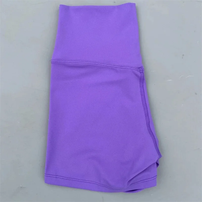 8-Zoll-Dopaminfarbene Damen-Yogahose mit hoher Taille und dehnbarer, nackter, atmungsaktiver Gym-Workout-Shorts