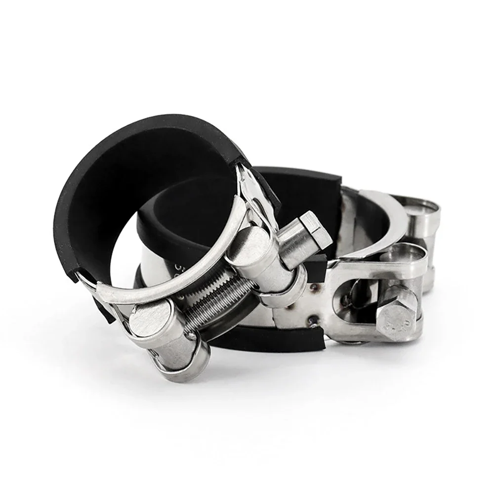 304 SS Hand Twisted Strong Clamp Thickened Pipe Clamp Throat Clamp Fixed Water Pipe Tracheal Clamp Adjustable Dia: 17-595mm