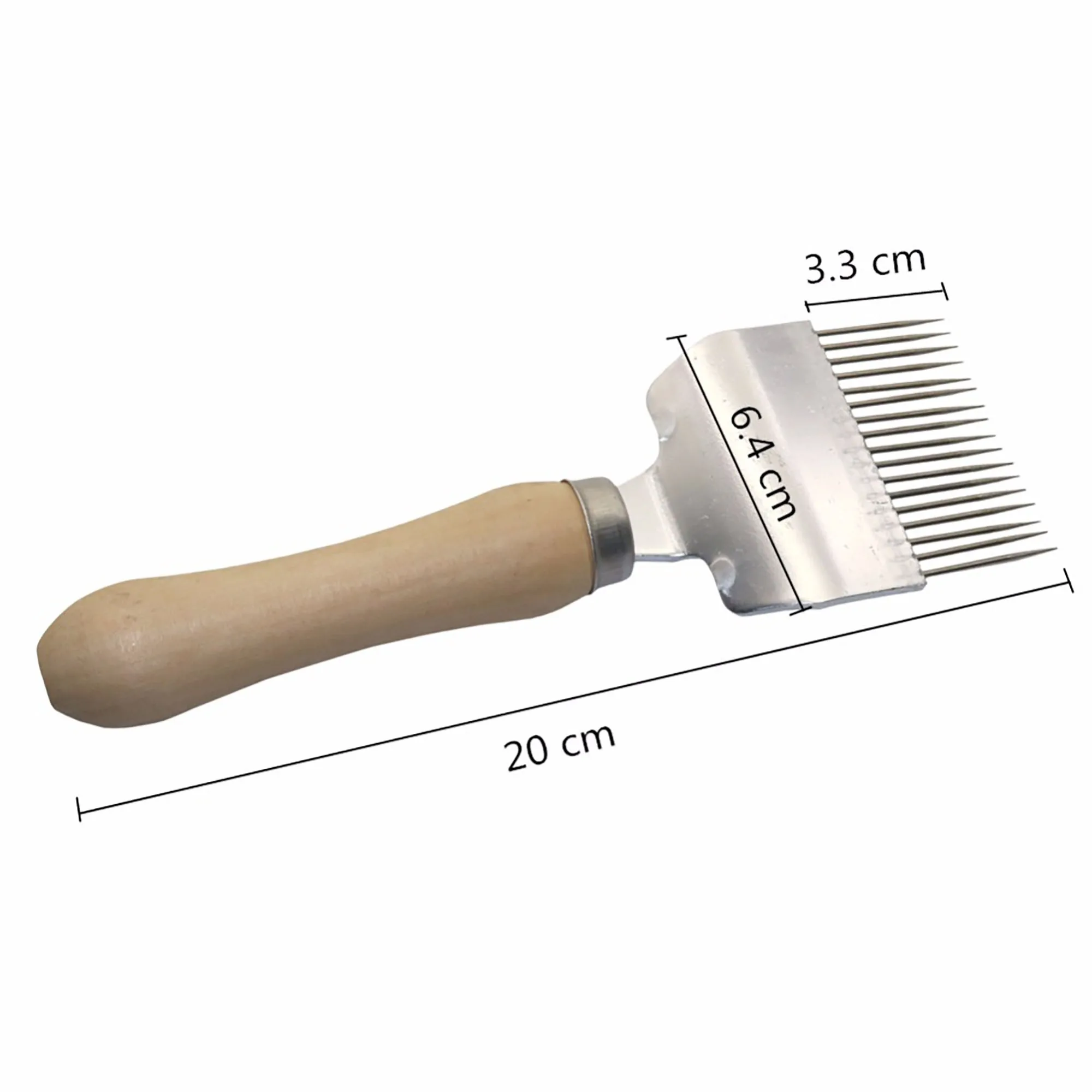 1 Pc 17-Pin Honey Cut Fork Uncapping Fork Wooden Handle Needle Sparse Rake Shovel Remove Beehives Impurities Beekeeping Supplies