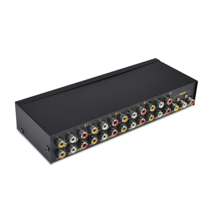 8-Way AV Switch RCA Switcher 8 in 1 out Composite Video L/R Selector Box for DVD