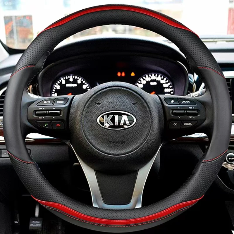 

PU Leather Car Steering Wheel Cover For Kia K5 Optima 2016 2017 2018 Sportage KX5 2016-2018 2019 Niro 2017-2019 Auto Accessories