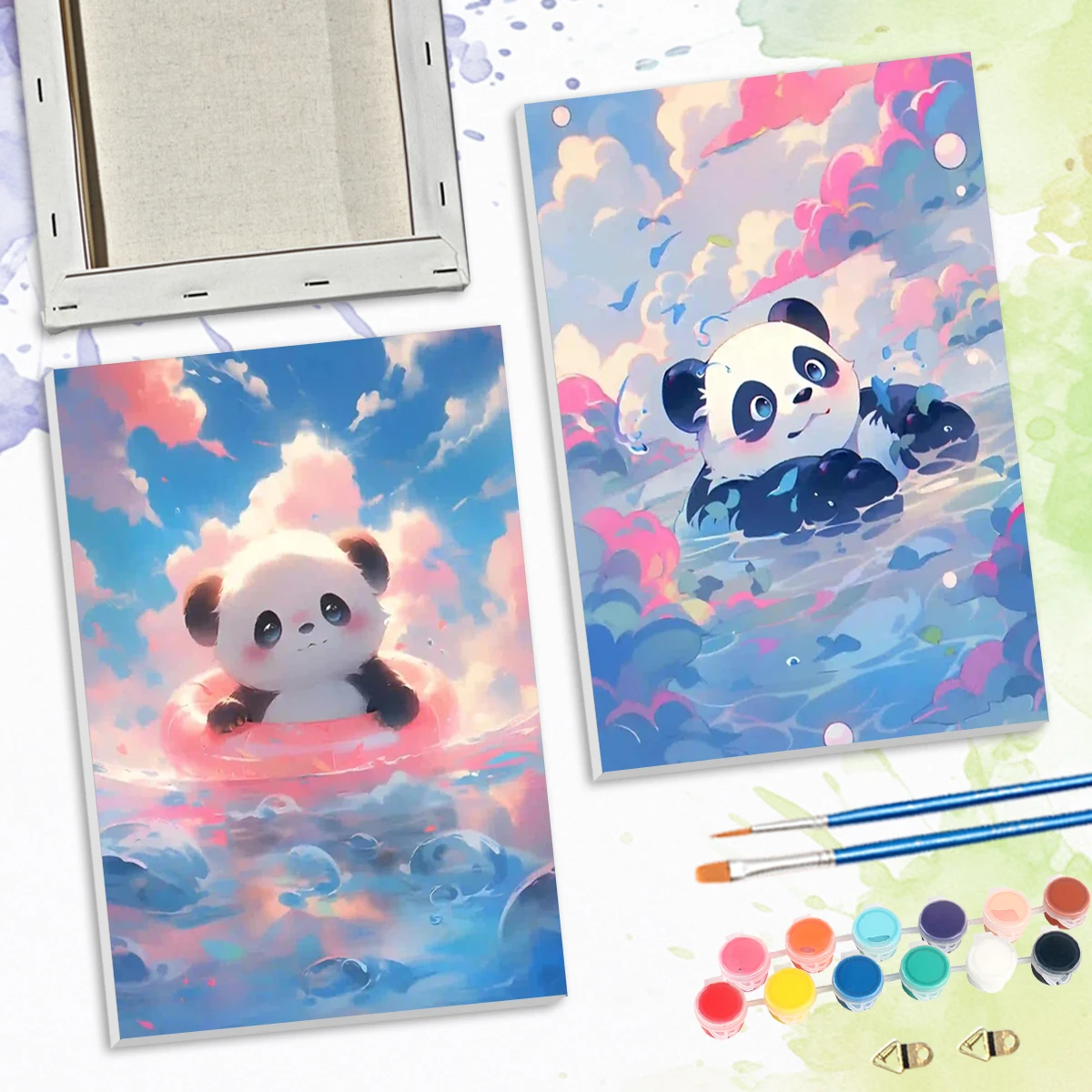 

SDOYUNO Paint By Numbers For Beginner Painted abstract cute panda Animals 20x30cm ready Frame Drawing Brushes Color Markers Kits