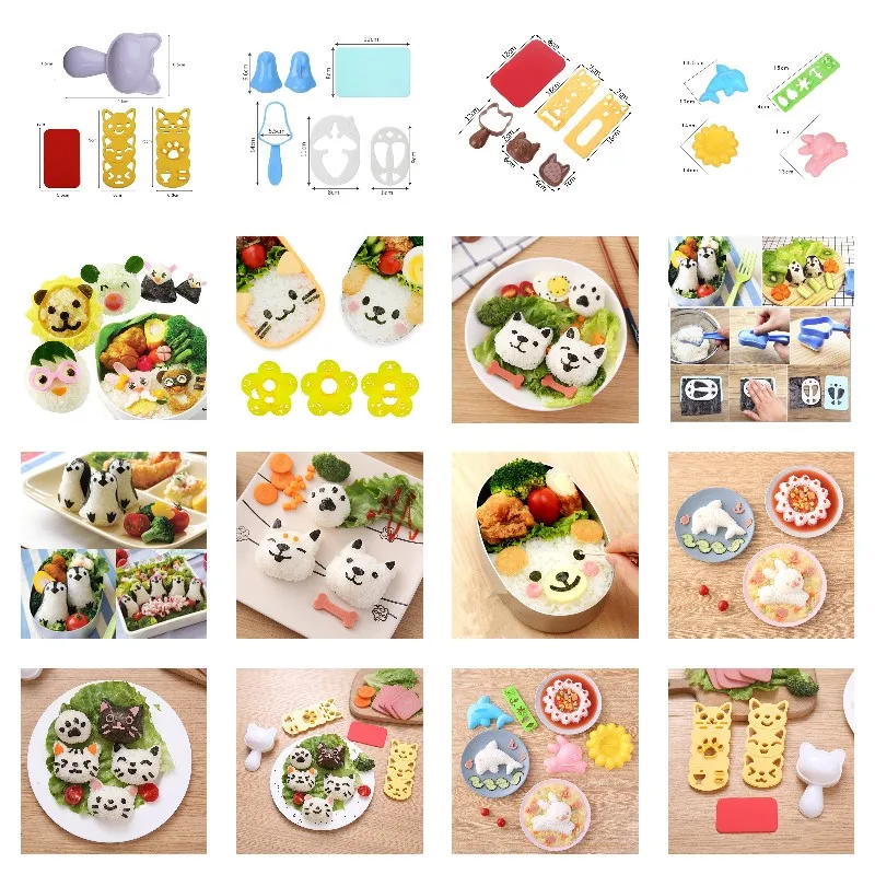 Rice Ball Mould Cartoon Kitchen Gadgets Bento Sushi Animal Shape Mould Bento Embossing Device DIY Making Sushi Machine Mould