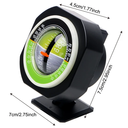 Imagen 2 del producto Medidor de pendiente automático, nivel, inclinómetro LED incorporado, brújula angular para coche, declinómetro de vehículo de alta precisión, gradiente