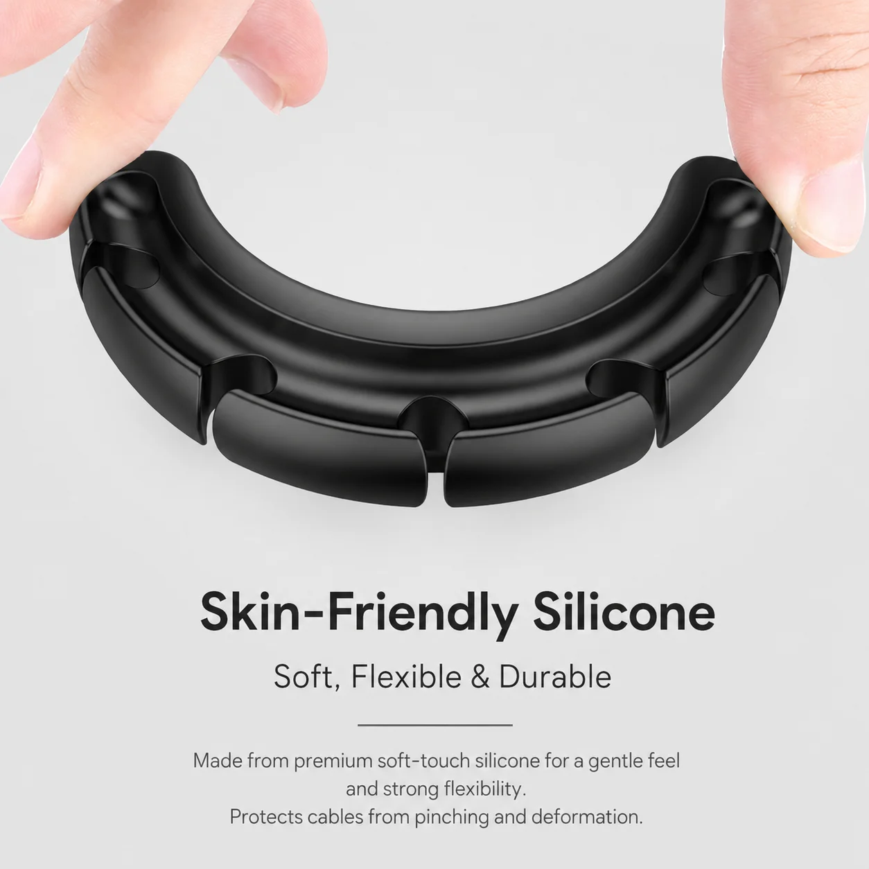5-Slot Silicone Cable Organizer Self-Adhesive Cord Holder for Desk Car Bedroom Charging Cable Earphone Wire Management