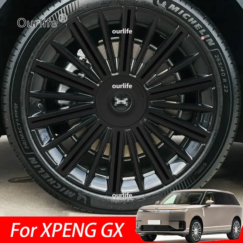 for-xpeng-gx-2026-2027-car-wheel-hub-blackened-decorative-black-warrior-stickers-auto-modification-accessories