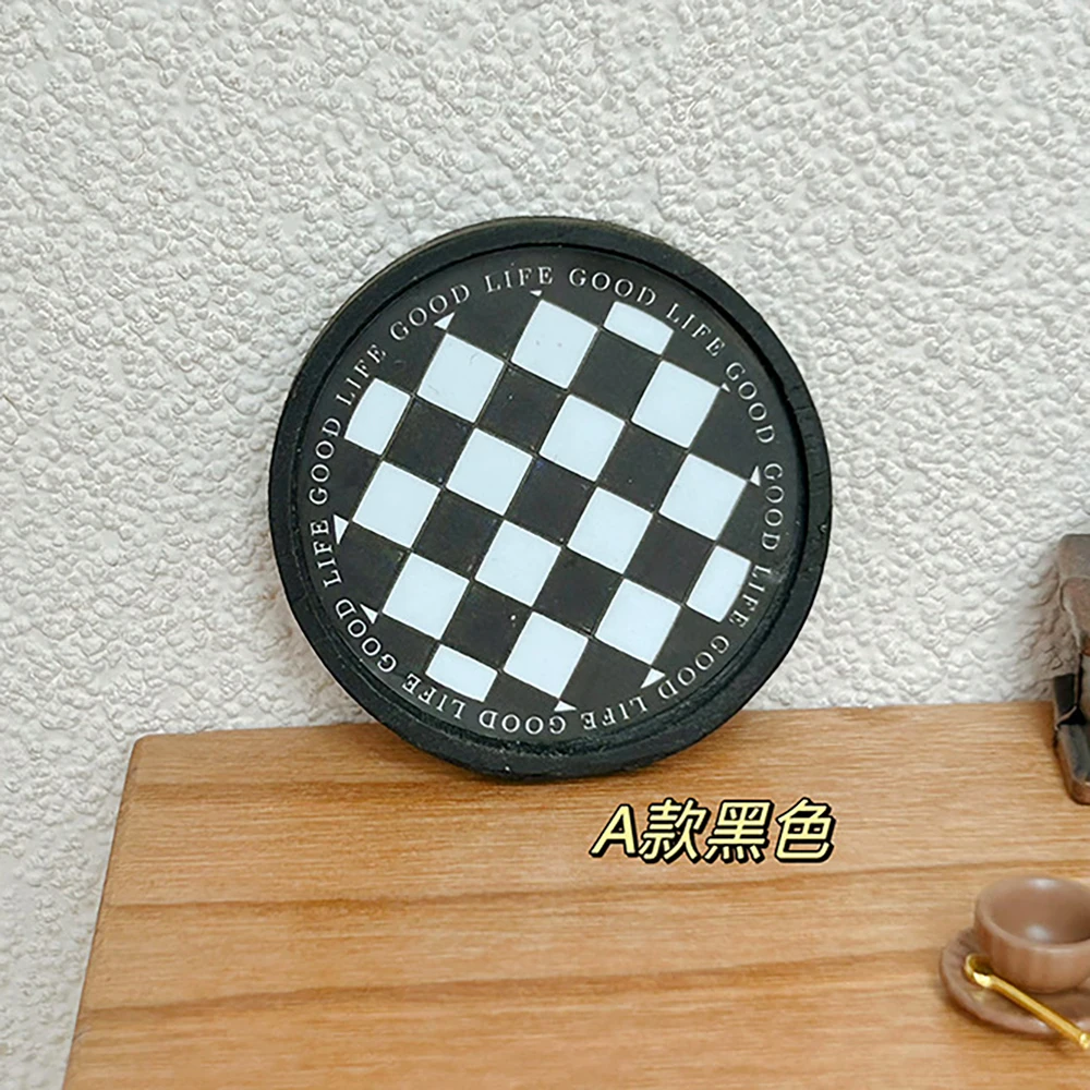 Accesorios para casa de muñecas, bandeja de té redonda en miniatura, Mini bandeja de café, modelo de juguete para decoración de casa de muñecas, OB11, 1 Uds., 1/12