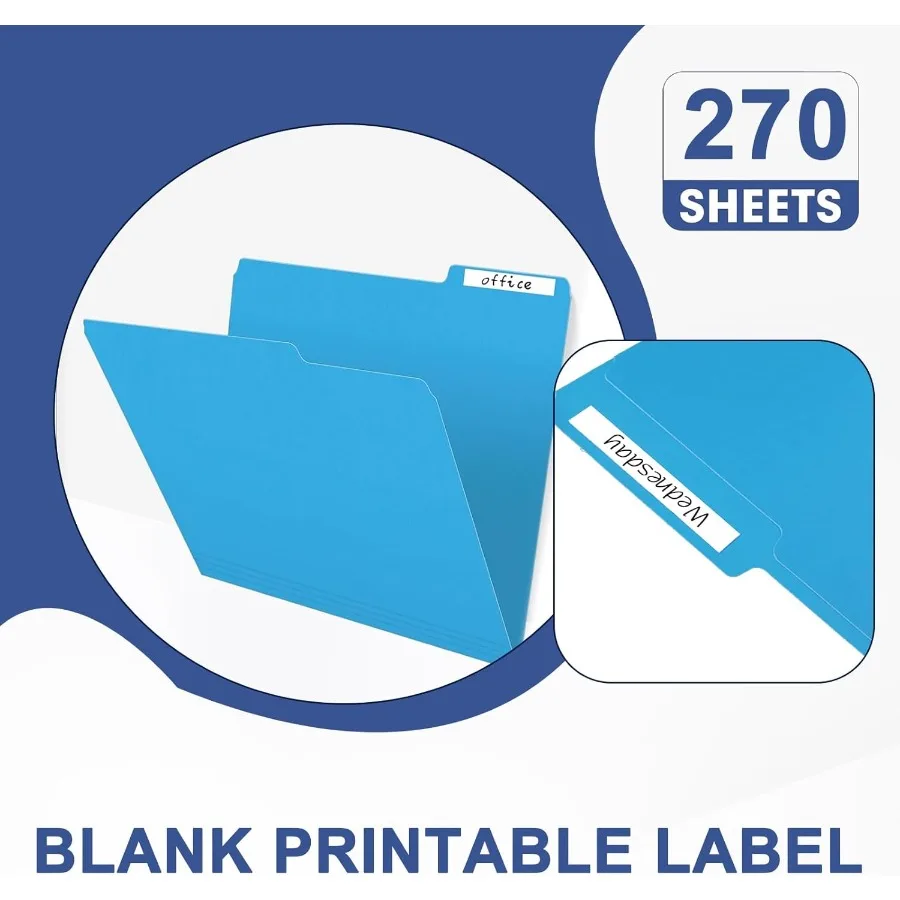 مجلد ملفات PANDRI 270 حزمة مجلد ملفات ملون 1/3 علامات تبويب مقطوعة حجم الرسالة متنوعة 6 ألوان مجلد حفظ الملفات لمكتب المدرسة Busi