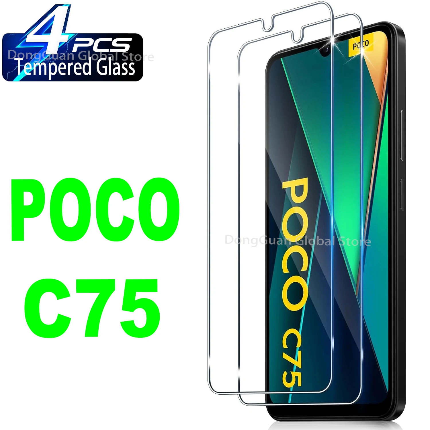 

1/2/3/4 шт. Защитное стекло для экрана Xiaomi POCO C75, закаленное стекло