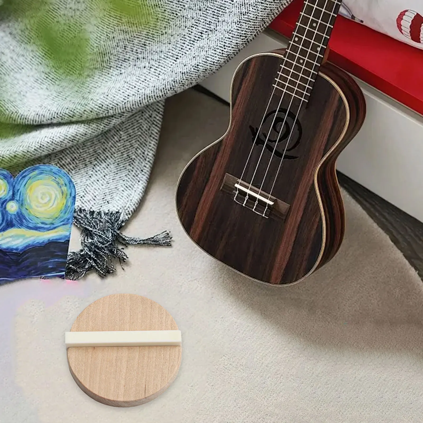 1 Set Resonator Biscuit Bridge Guitar Nut Light Brown Resonator Biscuit Saddle Guitar Acoustic Guitar Replacement Accessories