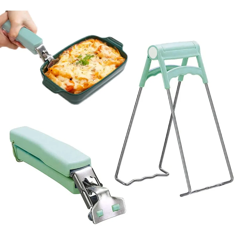 Anti-scald Gripper Clip Hot Dish Non-slip Gripper Plate Bowl Clip Holder Retriever Tongs Silicone Handle Kitchen Tool