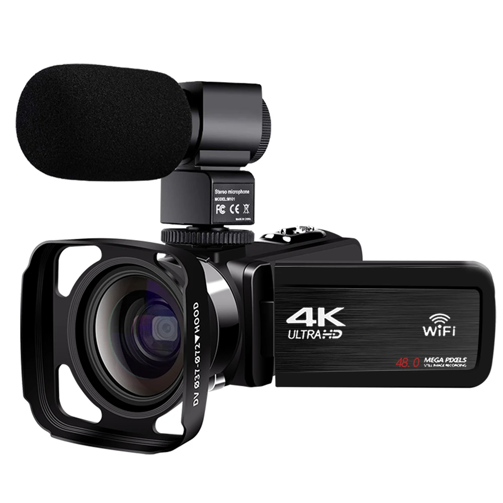 Full 4K Vlogging Video Camera For YouTube Live Streaming Outdoor Digital Camcorder WiFi Webcam 16X Blogger Recorder Photography