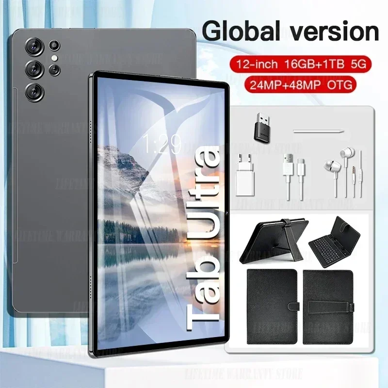 

2024 Original S23 Ultra 12inch HD 4K Tablet PC Global Version Dual Sim 16GB+1TB Snapdragon888 Android13 Unlocked 5G GPS Pad