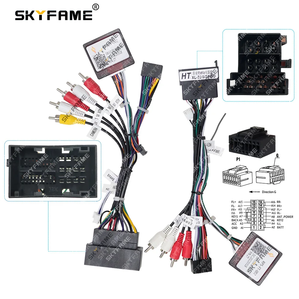 SKYFAME Car Wiring Harness Adapter Canbus Box Decoder Android Radio Power Cable For Fiat Stilo Doblo 500L Fiorino RP5-FT-002