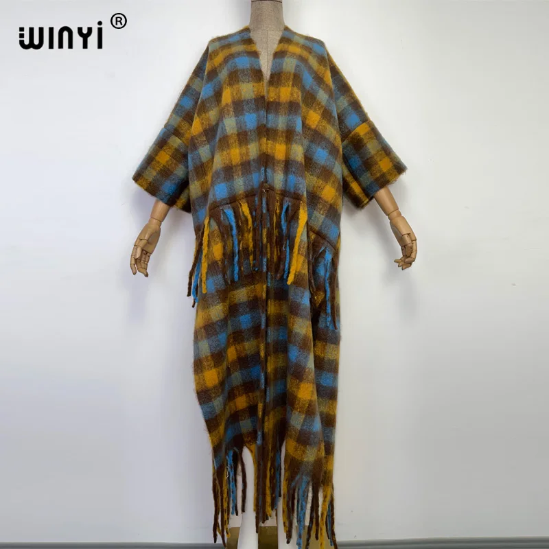 WINYI Winter Women tassel long Cardigan Loose Christmas dress robe longue Thick Warm Women Plaid printing Streetwear overcoat - AliExpress 200000345 WINYI Winter Women tassel long Cardigan Loose Christmas dress robe longue Thick Warm Women Plaid printing Streetwear overcoat - AliExpress 200000345