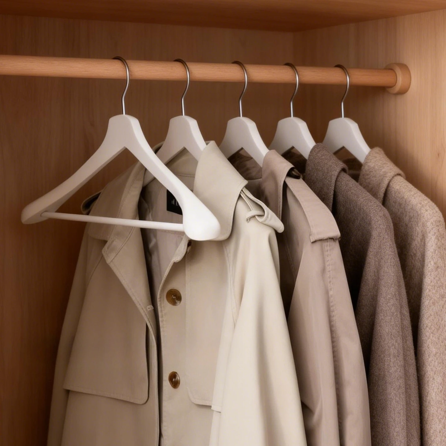 High-Quality 4.5CM Wide Shoulder Hanger White Thickened Clothes Hangers for Wardrobe Organizers Wood Suits Clothing Rack for Men