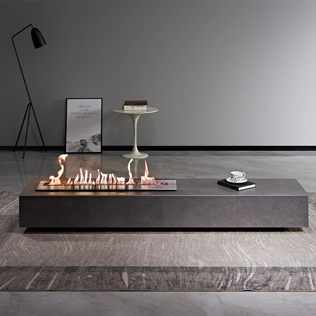 Automatic Ethanol Fireplace, 70cm Stainless Steel Indoor Fireplace Insert, Smart Remote Control, Tuya App, Modern Villa Heater view 3