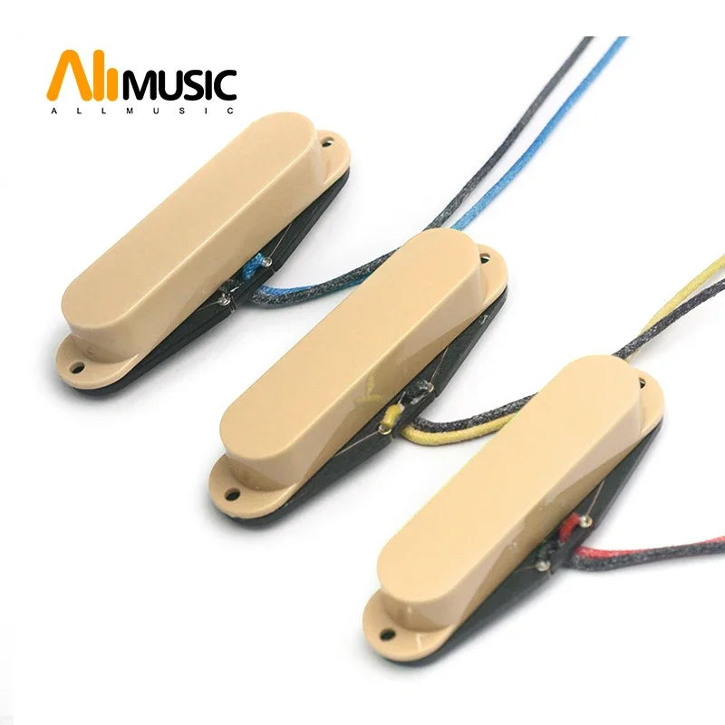 Alnico 3 Sealed ST Style Electric Guitar Pickup Handmade Single Coil Pickup Guitar Accessories, 5.4/5.4/5.6K, Multi Colour