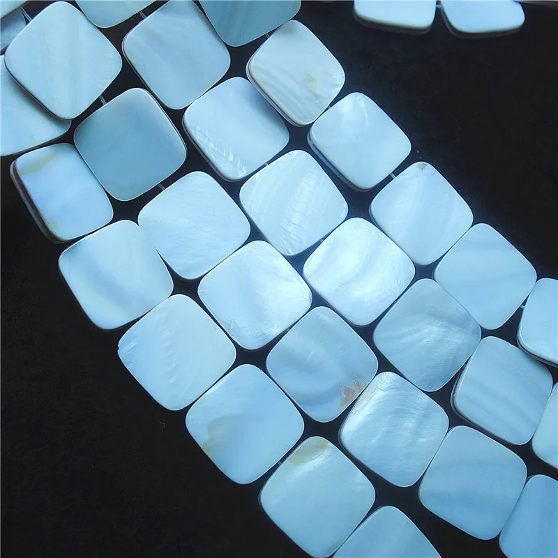 

20PCS 20X20MM SQUARE SEAWATER SHELL STRINGS MOTHER OF PEARL WHITE COLORS GOOD QUALITY FOR YOUR FASHION JEWELRY DESIGNS