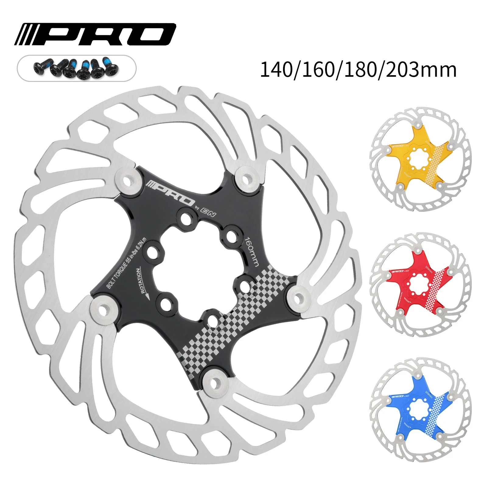 

Велосипед IIIPRO 140160 180 203 мм, ротор дискового тормоза, плавающий утолщенный анод, быстрое охлаждение, сверхлегкие дисковые аксессуары для велосипеда