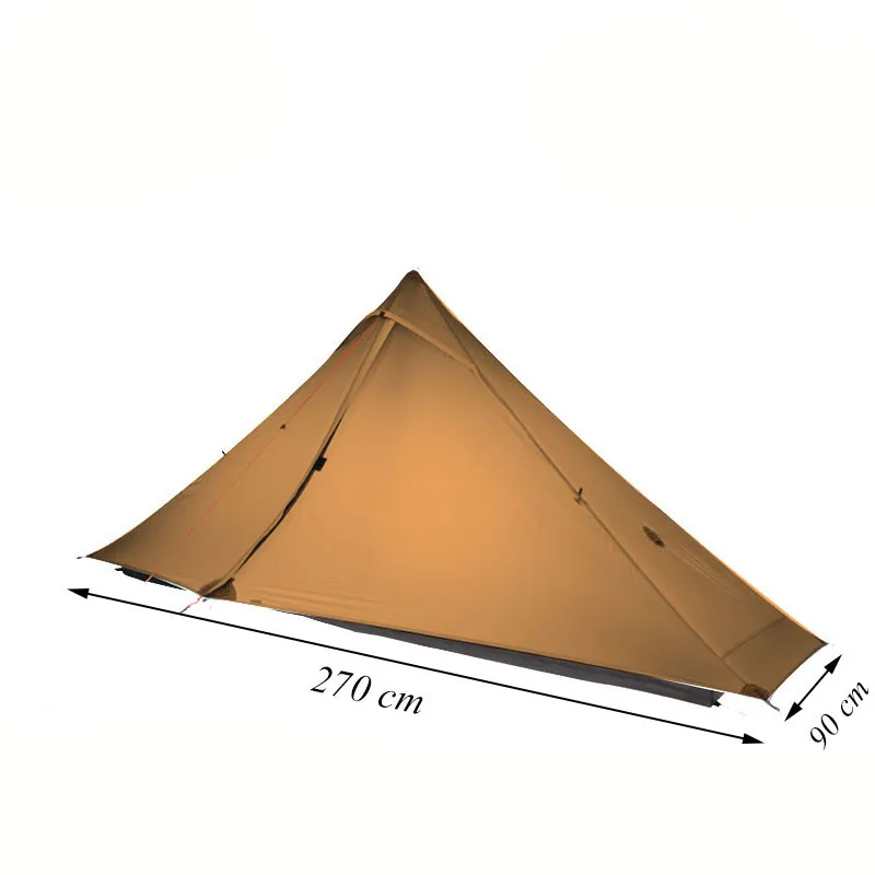 2021 Nowa wersja FLAME'S CREED Lanshan 1 Pro Tent 3/4 Season 230 * 90 * 125cm 2 Side 20d Silnylon 1 Person Lekki namiot kempingowy