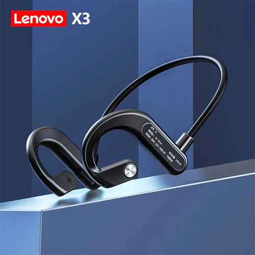 Imagen 2 del producto Lenovo-auriculares de conducción ósea X3 Pro, cascos inalámbricos con gancho para la oreja, Bluetooth, Hifi, con micrófono, resistentes al agua