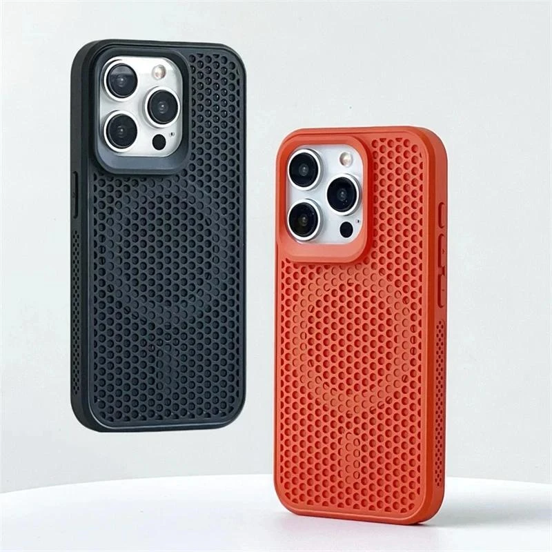 

Luxury Magnetic Attraction Heat Dissipation Mesh Phone Case For iPhone 15 14 Plus 13 12 Pro Max Shockproof Back Cover