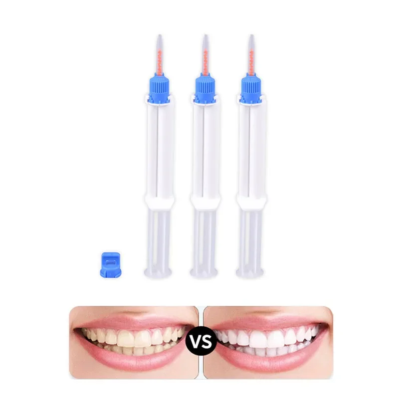 Oral Double Barrel Syringe Gel 2.5ml/5ml Dental Tooth Whitening Mixing Head Tooth Beauty Whitening Gel Dental Materials