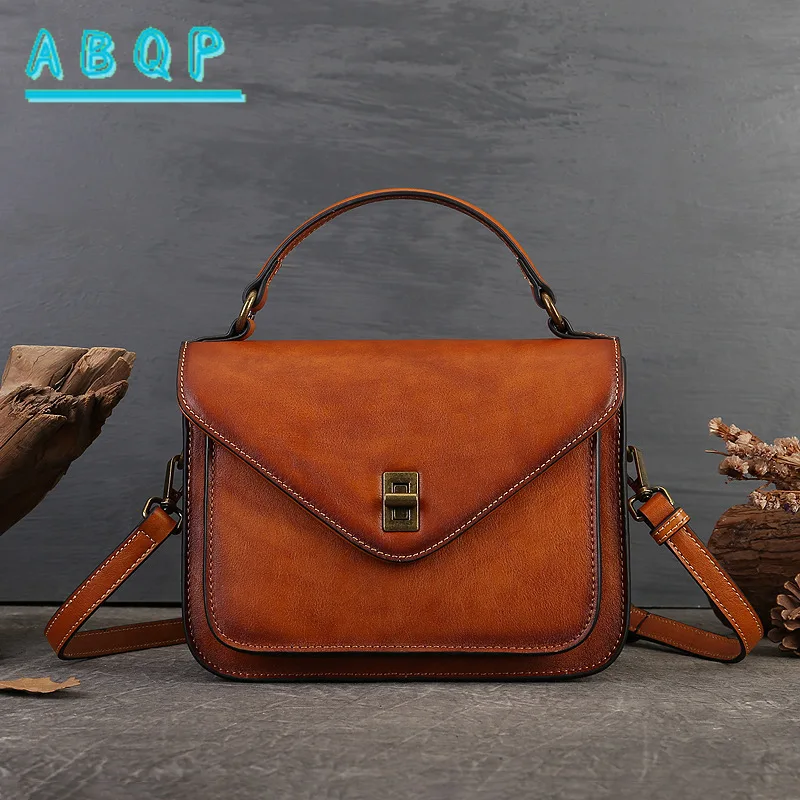 

Women's Shoulder Bag Luxury Brand Genuine Leather Women's Handbag Retro Fashion Women's Shoulder Crossbody Bag Large Capacity