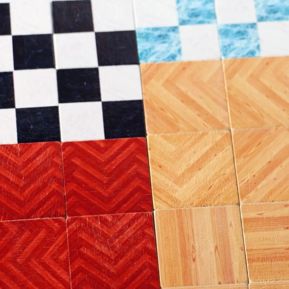 9 pz/set Giochi Di Imitazione 1:6/1:12 Casa Delle Bambole Mobili Casa di Bambola Accessori Casa Delle Bambole FAI DA TE Pavimento In Legno Quadrato giocattoli Educativi