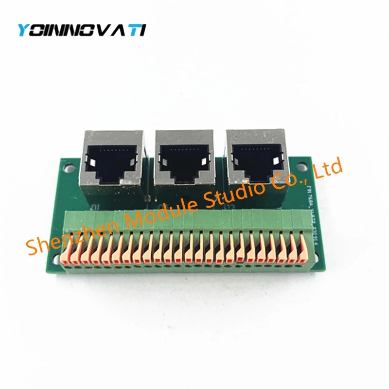 RJ45 Female Breakout Board,Solderless RJ45 to 8Pin Quick Spring Terminal,Three Ways RJ45 Female Connector with PCB Board