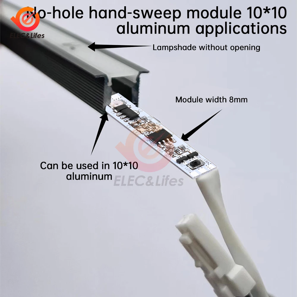 Modulo interruttore scansione manuale DC 12-24V 5A 60W Lampade di controllo dimmerabili a LED Componenti attivi Sensore manuale per scansione a breve distanza