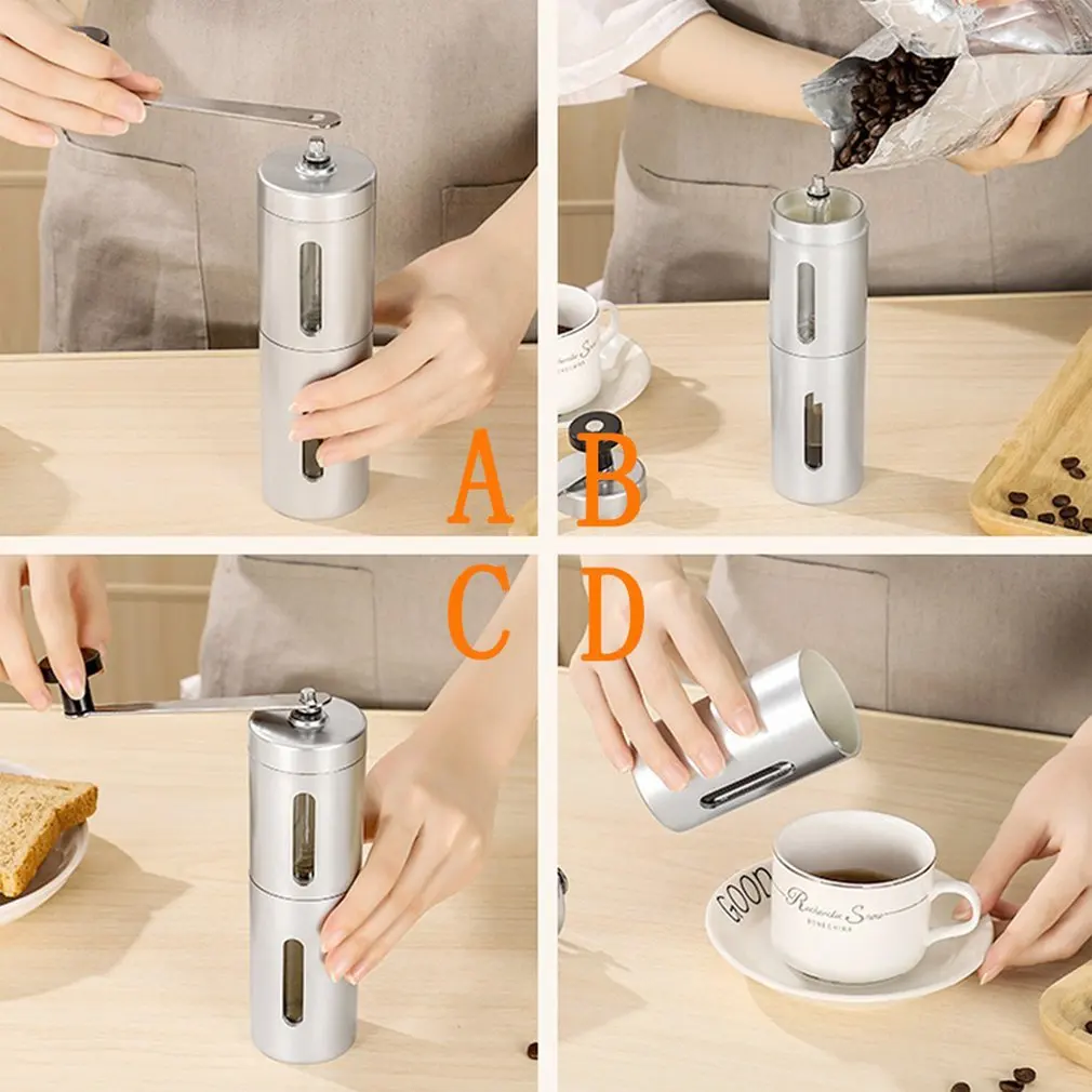 Hand Coffee Grinder Manual Coffee Portable Grinder Adjustable Ceramic Coffee Bean Mill Stainless Steel Kitchen Mills Tools