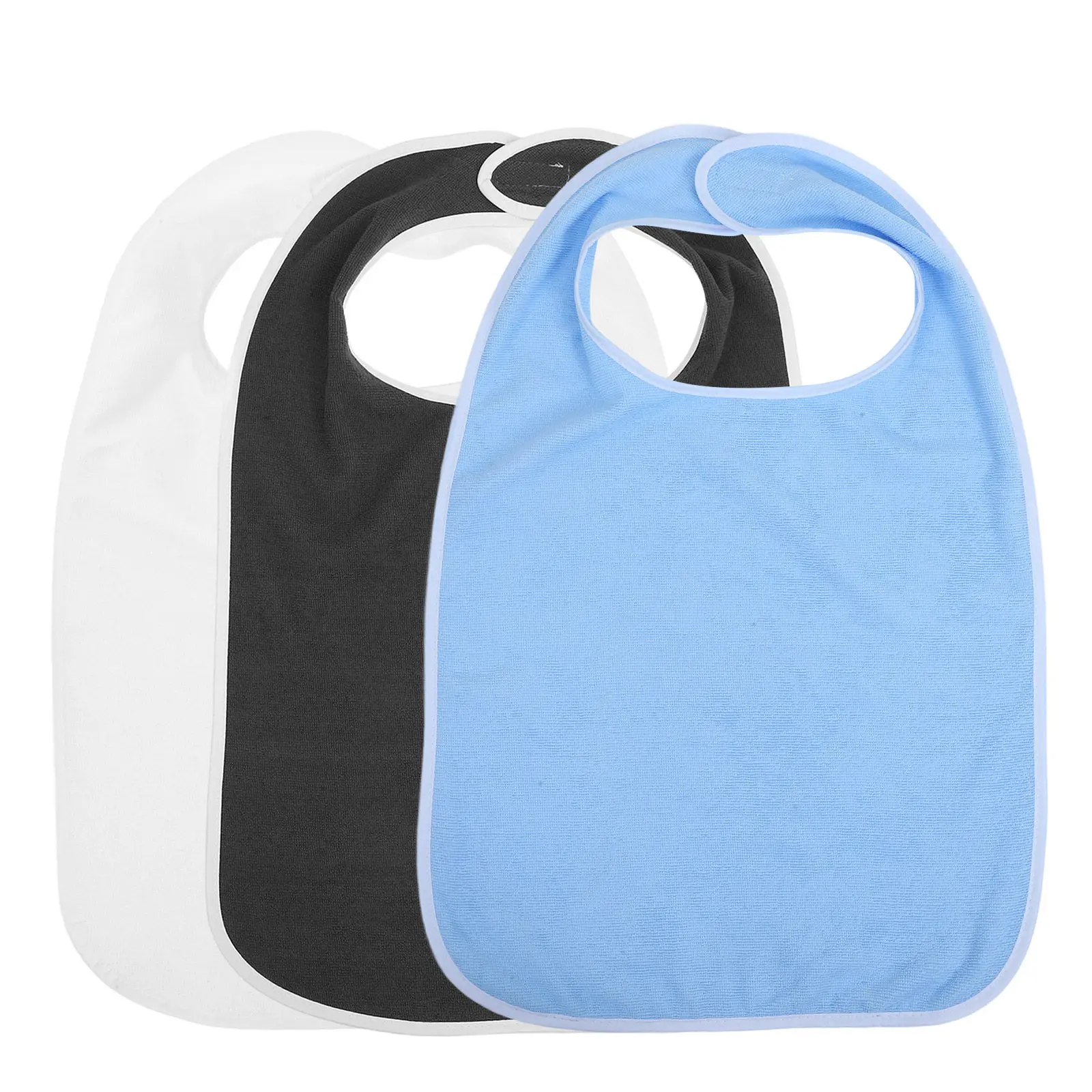 

3Pcs Senior Bibs for Women Washable Comfortable Food Catcher Bib with Adjustable Snaps Elderly Dining Protector Crumb Catcher