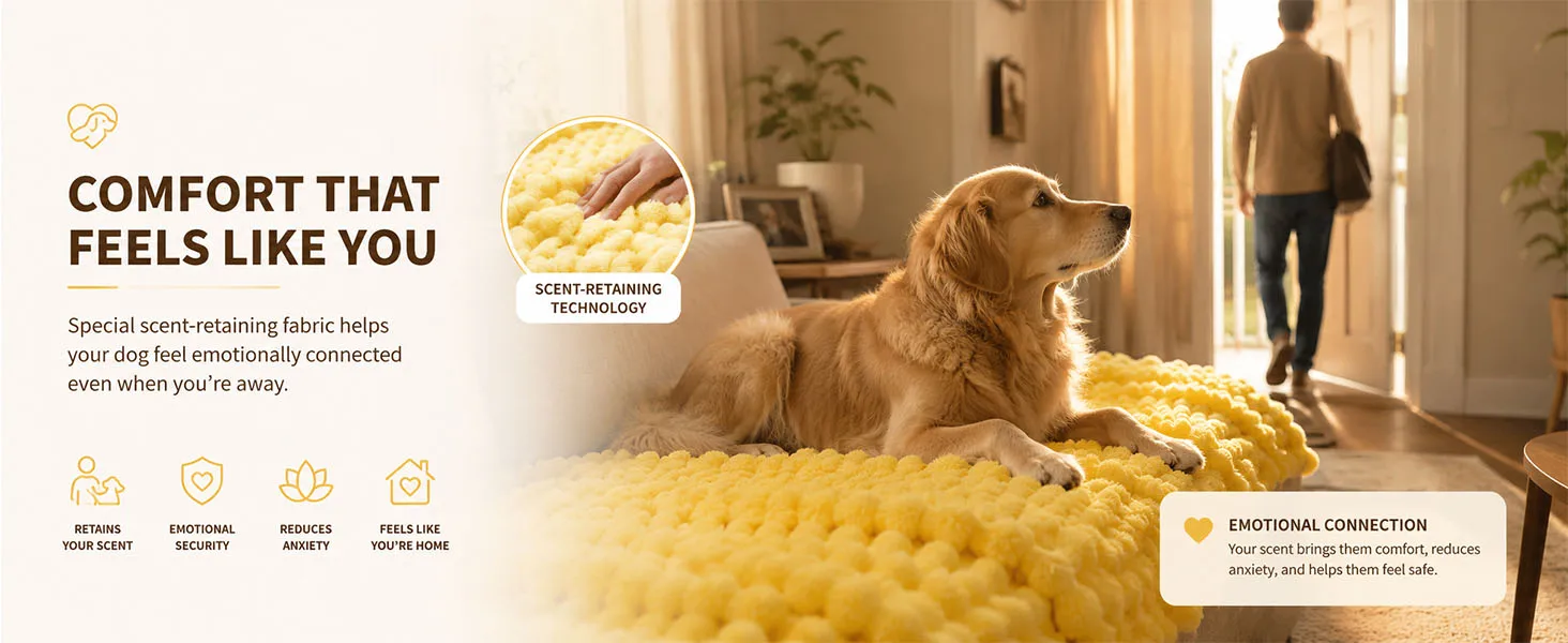 Scent-retaining fabric helps dogs feel close to you even when you&amp;#39;re away